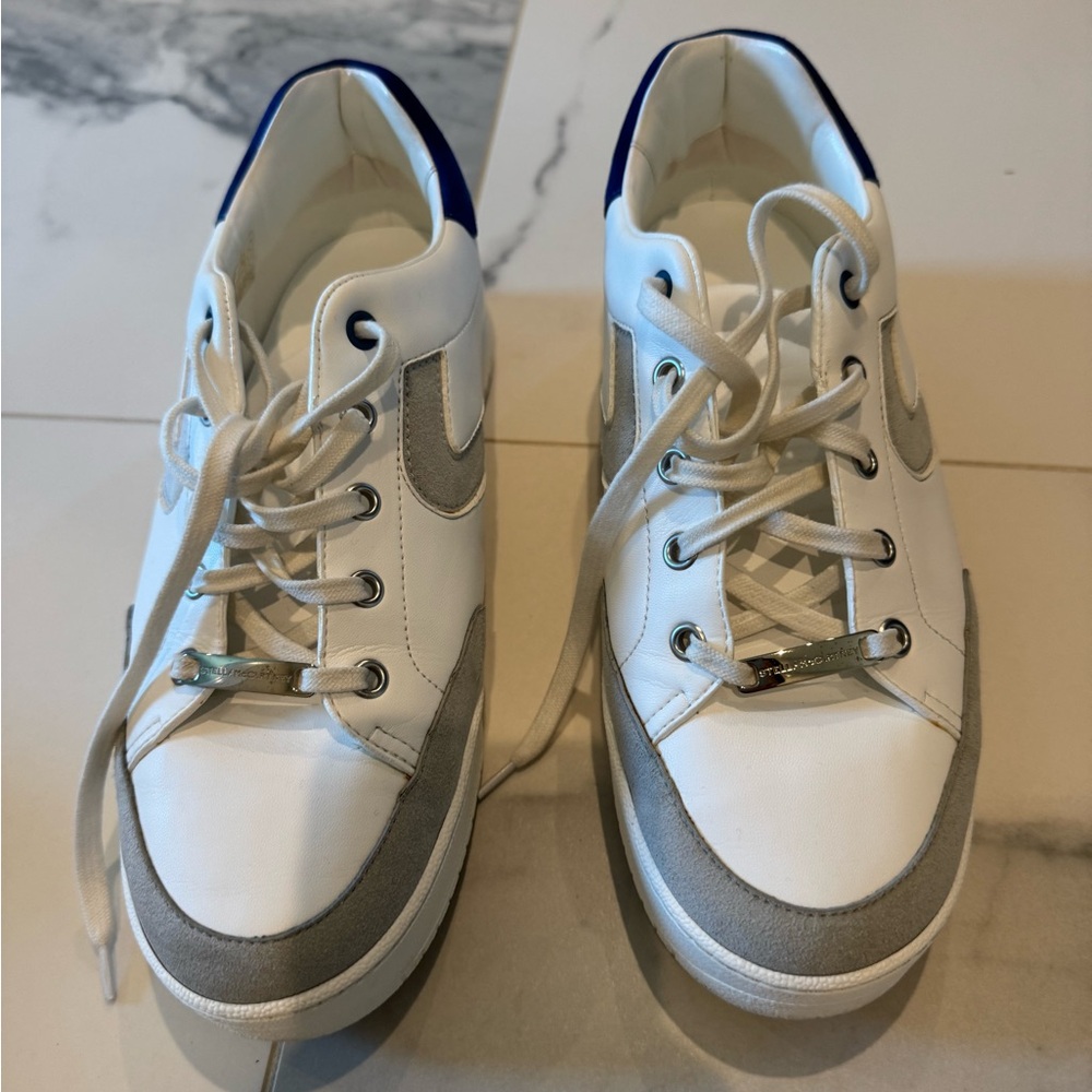Stella McCartney White and Blue Sneakers
